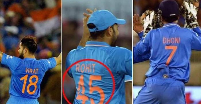 indian cricket team jersey numbers 2018