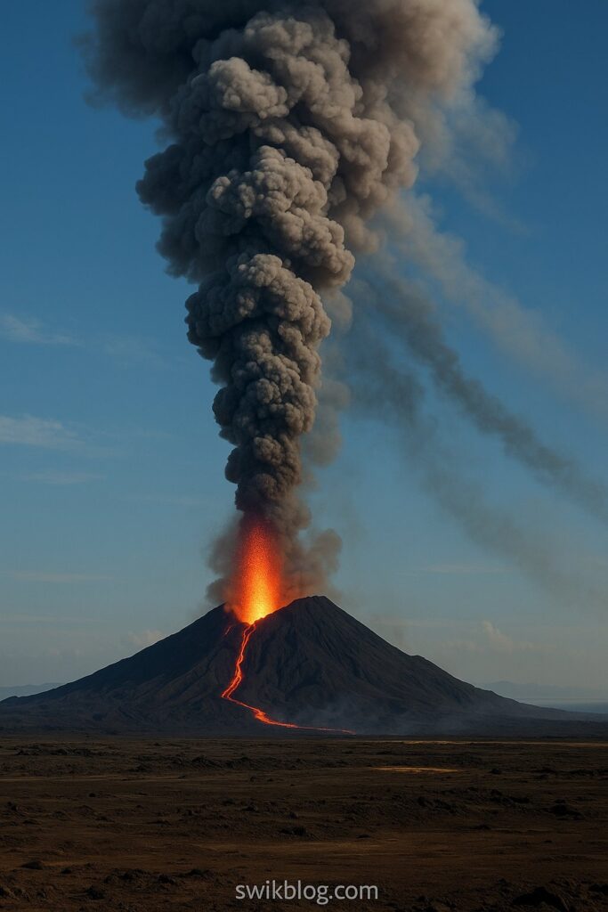 “Ethiopia volcano eruption 2025 ash cloud and lava from Hayli Gubbi volcano.”