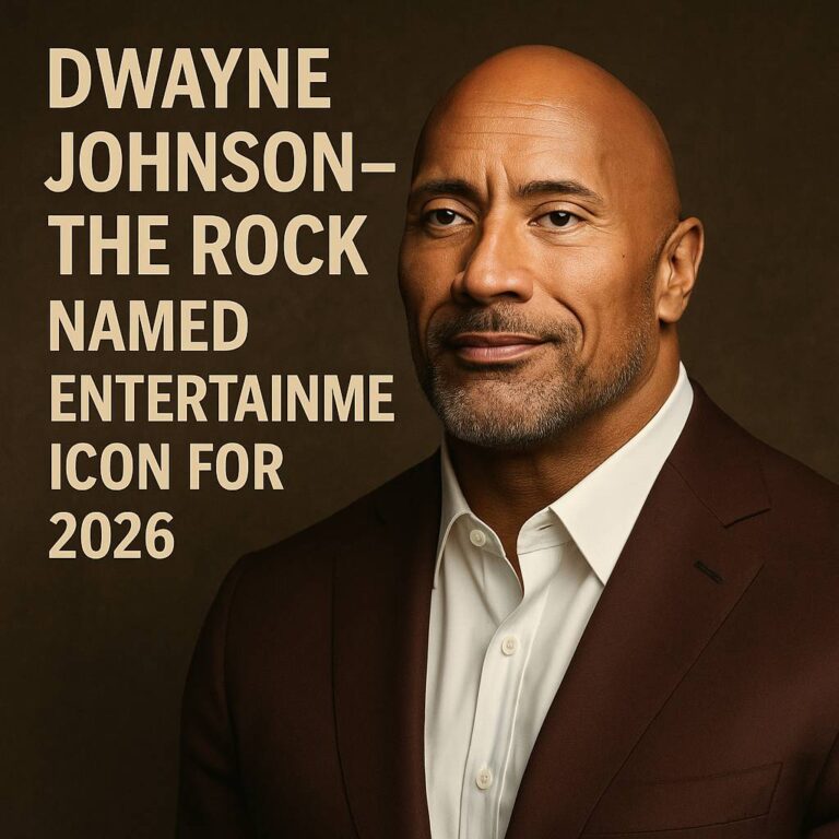 Dwayne Johnson — The Rock — Named Entertainment Icon for 2026: Hollywood Applauds