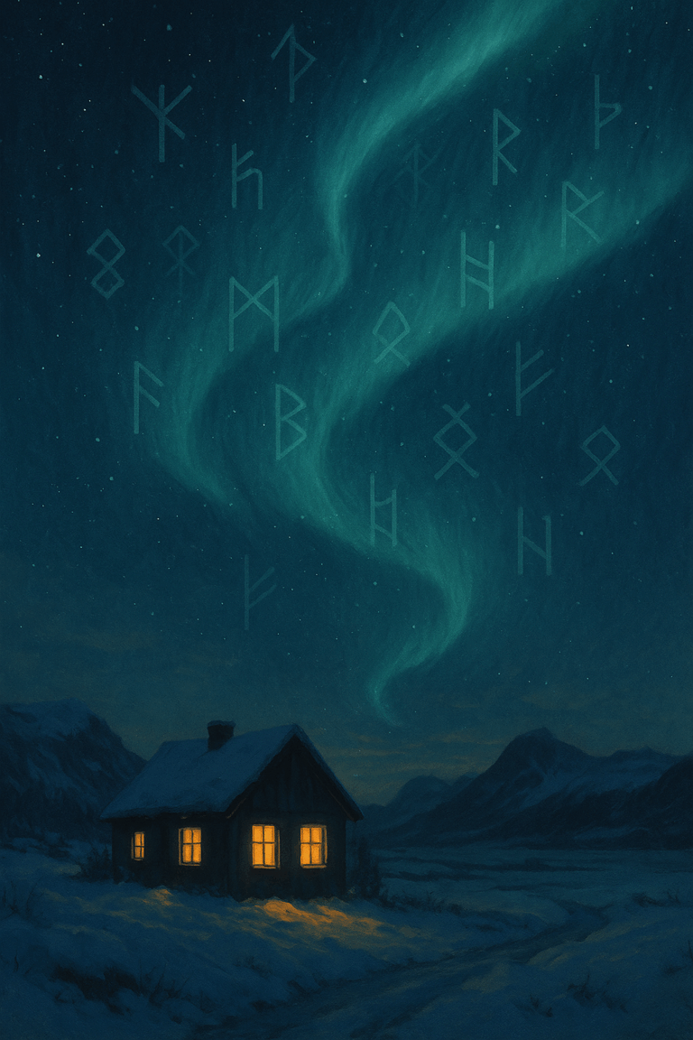 Magical Icelandic landscape with northern lights for Icelandic Language Day 2025