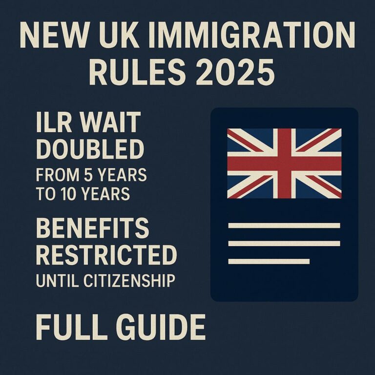 New UK Immigration Rules 2025: ILR Wait Doubled, Benefits Restricted — Full Guide