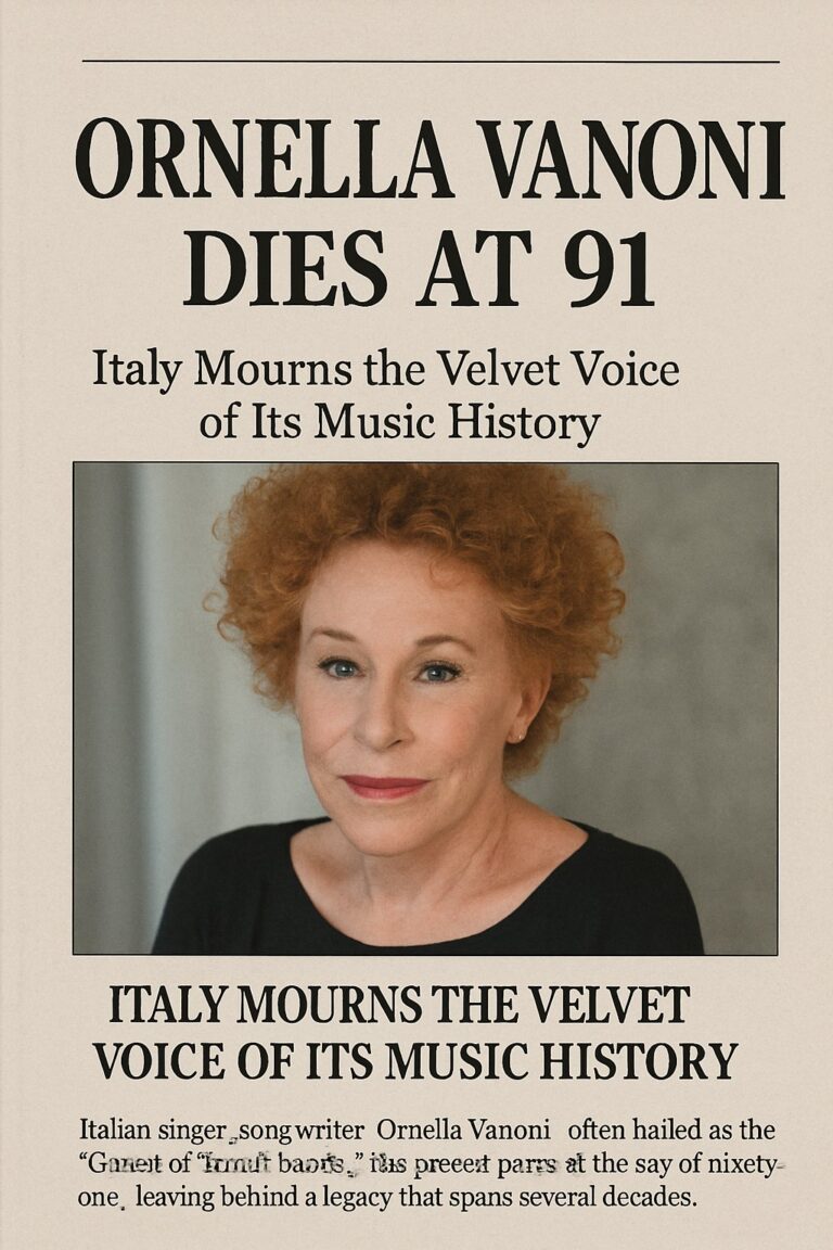 Ornella Vanoni Dies at 91 — Italy Mourns the Velvet Voice of Its Music History