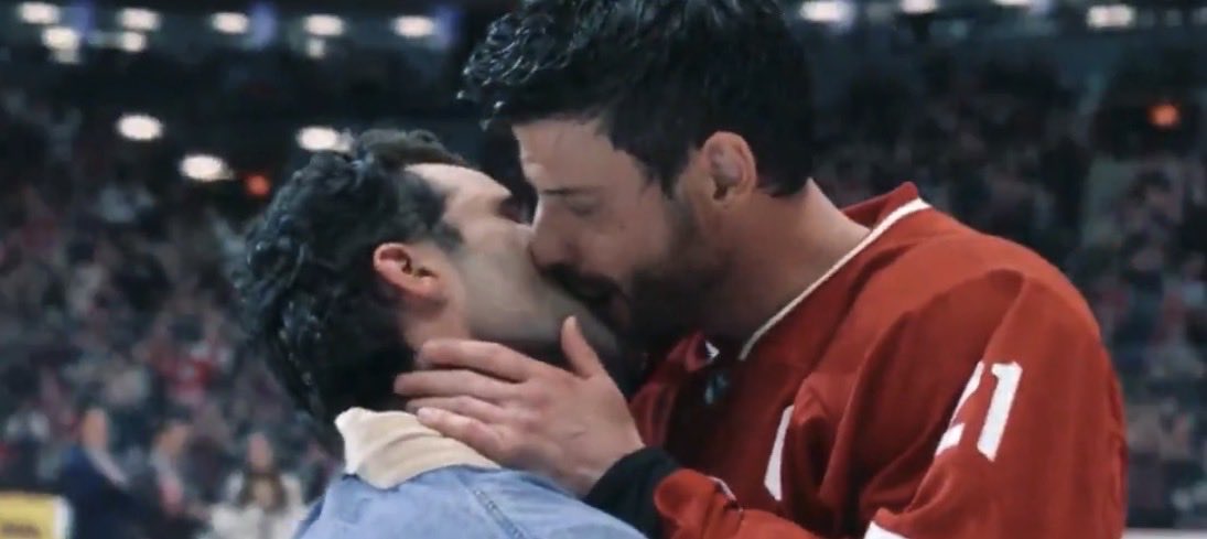 Scott Hunter and Kip Kiss share a defining kiss in Heated Rivalry Episode 5