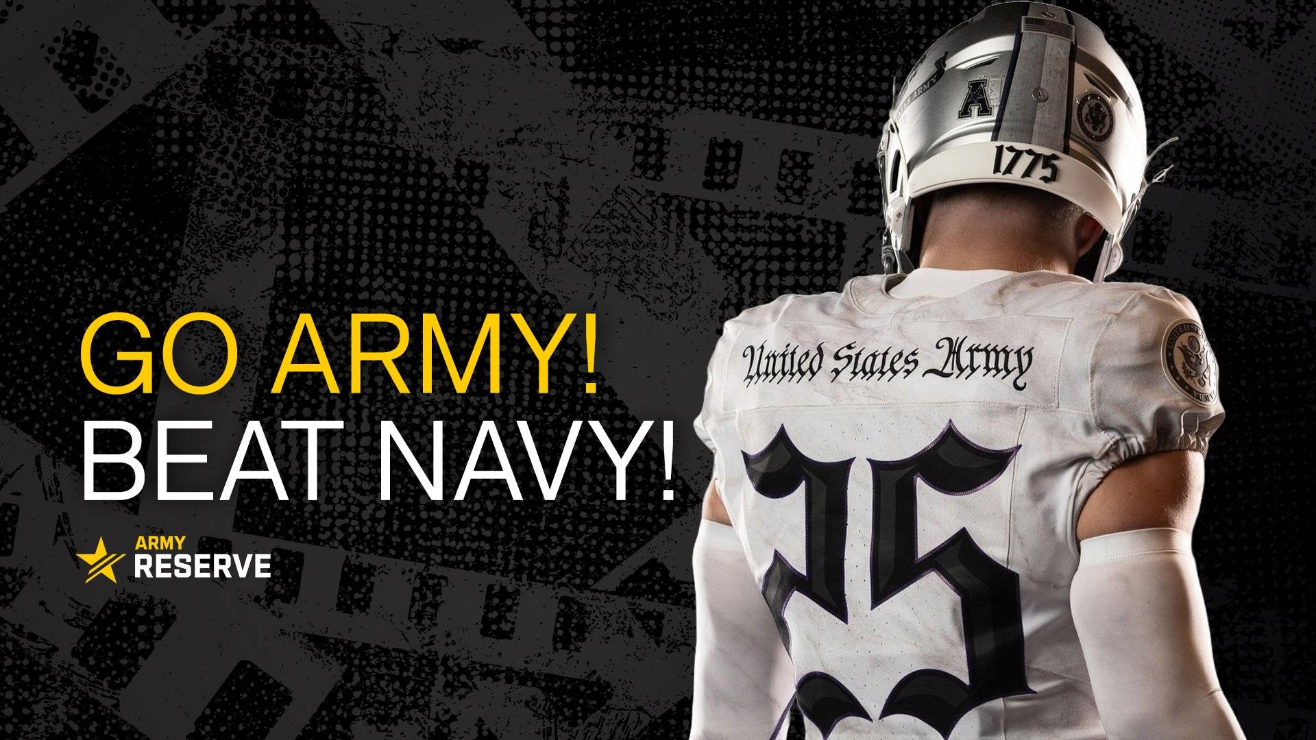 Army vs Navy football player in uniform at Army Navy Game