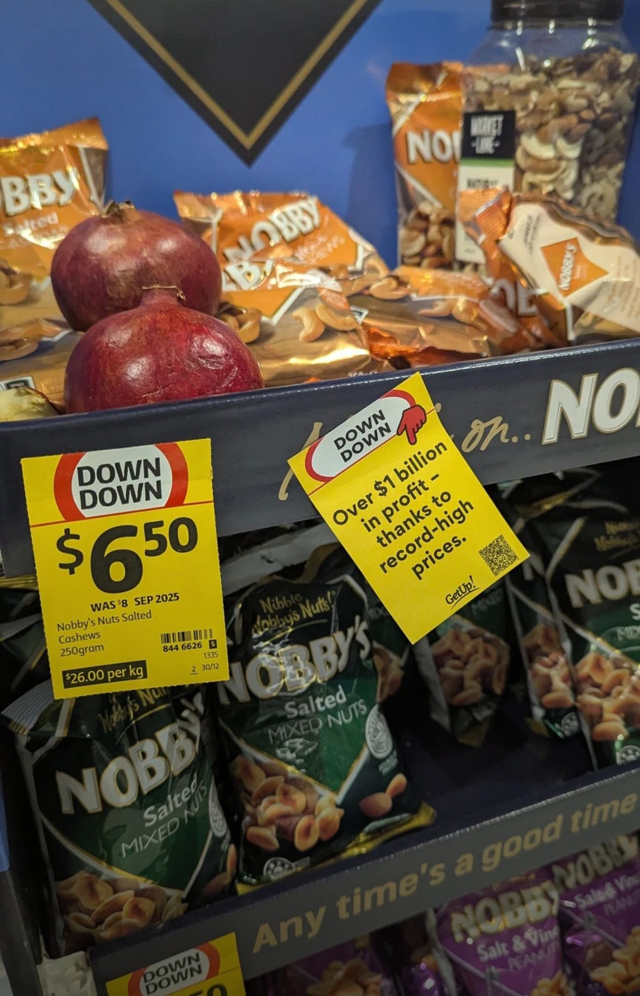 Viral Coles 'Down Down' price tag photo shared on Reddit, highlighting supermarket pricing debate in Australia