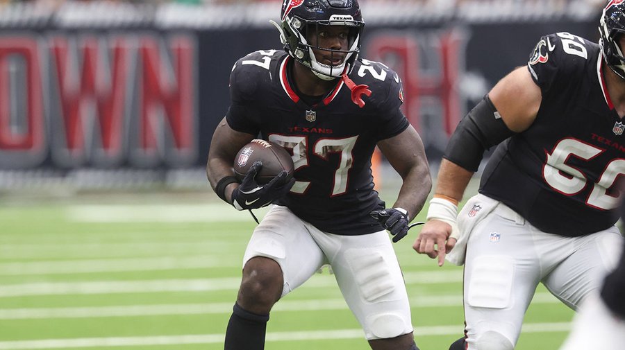 Houston Texans rookie running back Woody Marks