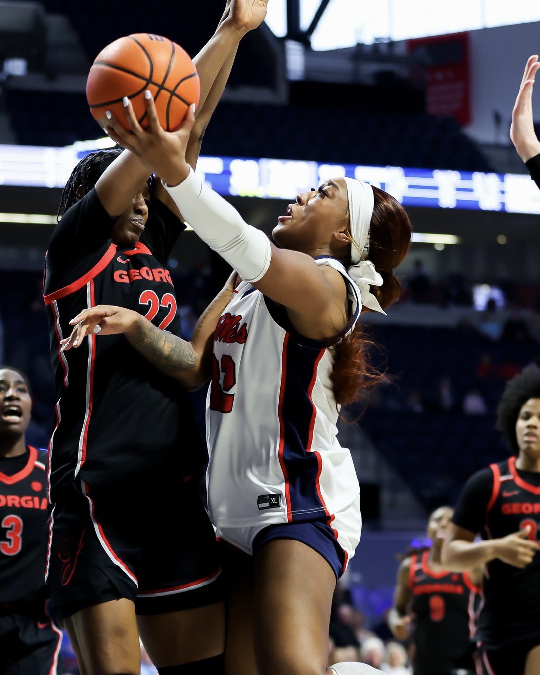 Ole Miss Rebels women’s basketball celebrates during SEC opener win over Georgia