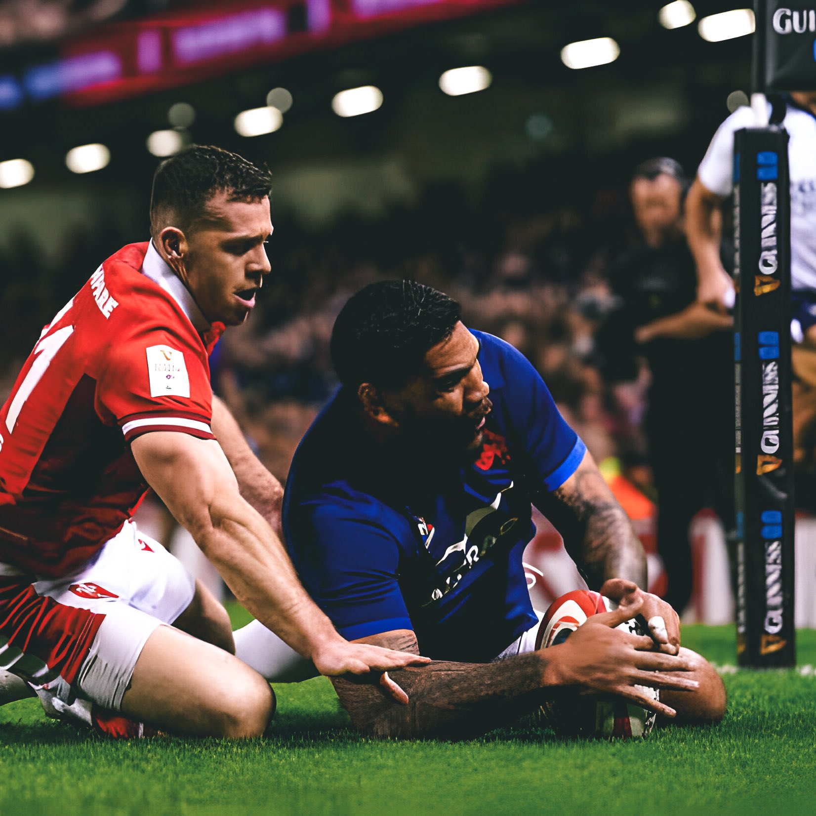 Romain Taofifenua of France in action during an international rugby match