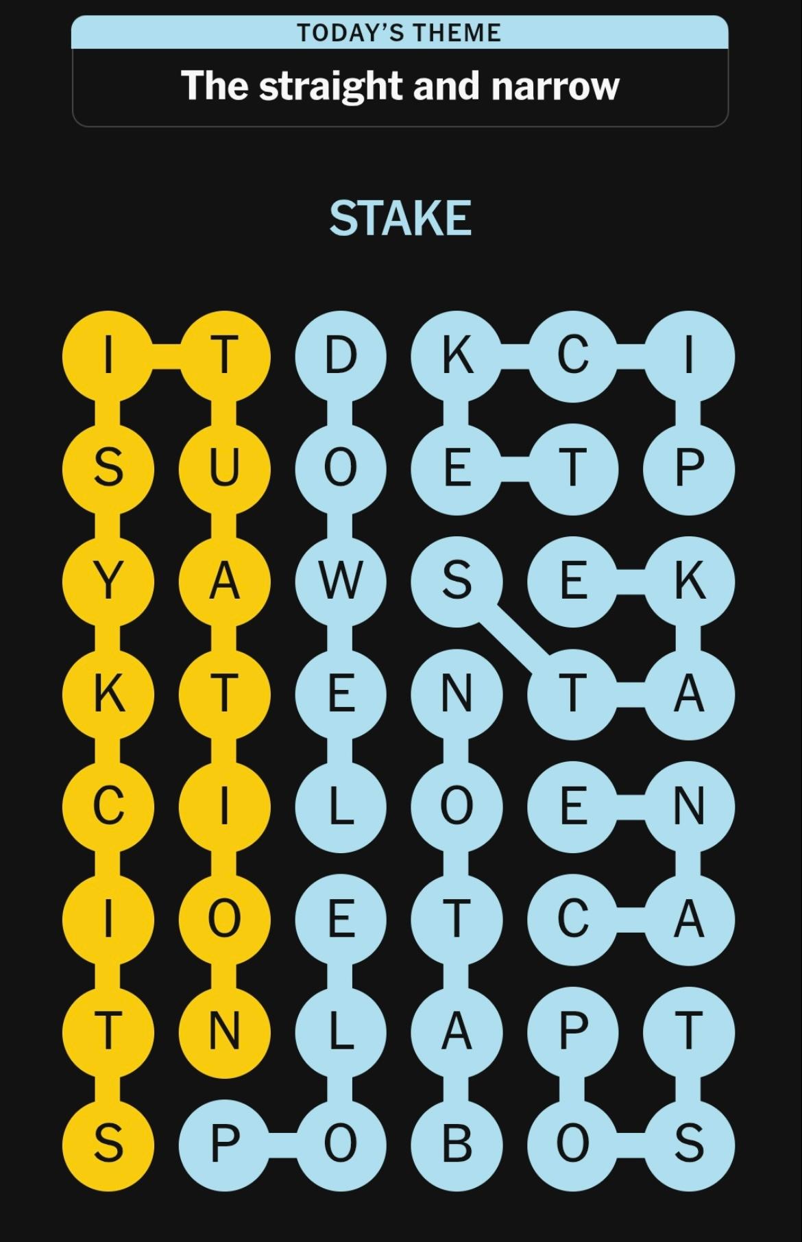 NYT Strands No. 693 solved grid for January 25, 2026