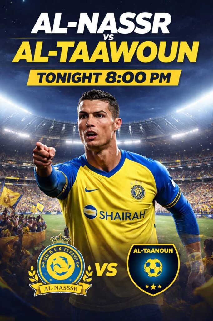 Al-Nassr vs Al-Taawoun (8:00pm kick-off): Line-ups confirmed as Ronaldo leads title push