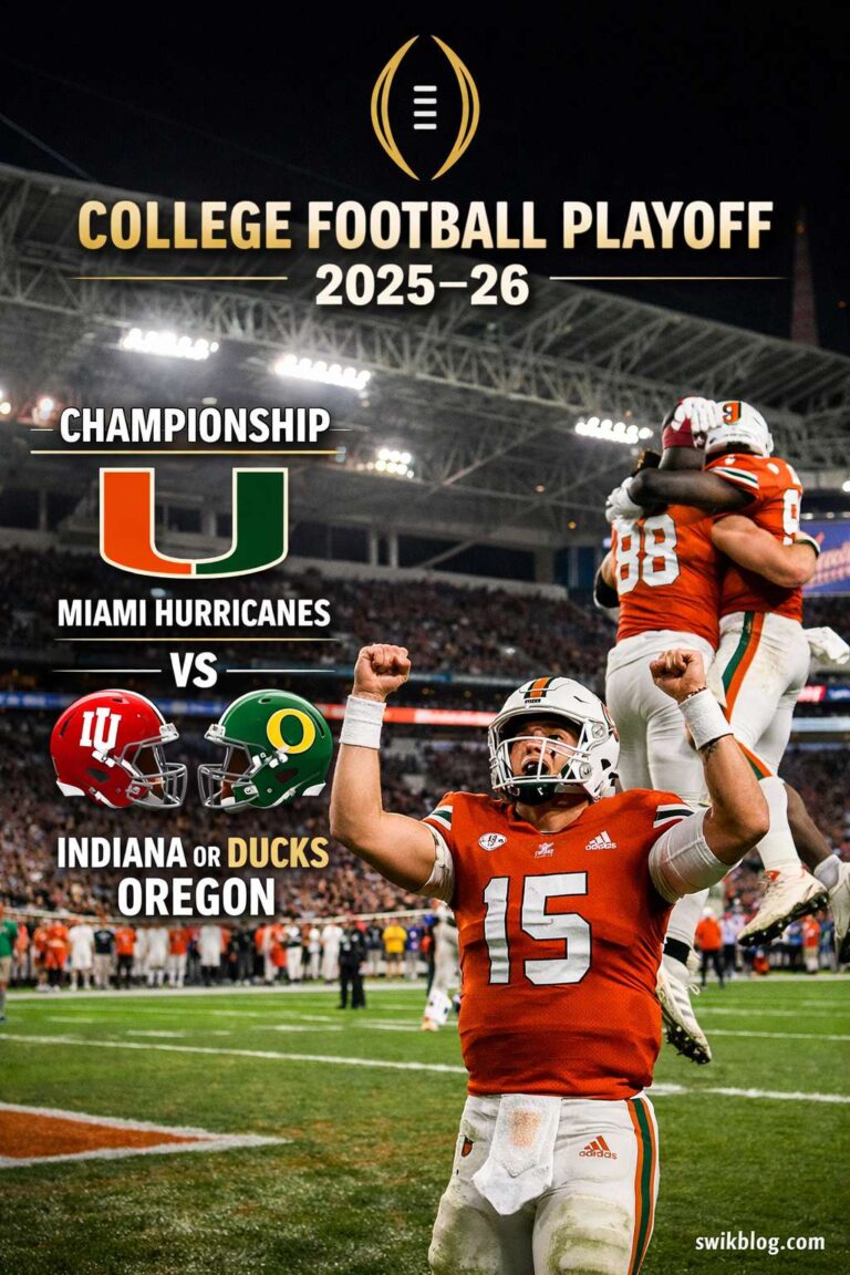 College Football Playoff 2025–26: Miami Reaches Title Game, Indiana vs Oregon Set for Final Spot