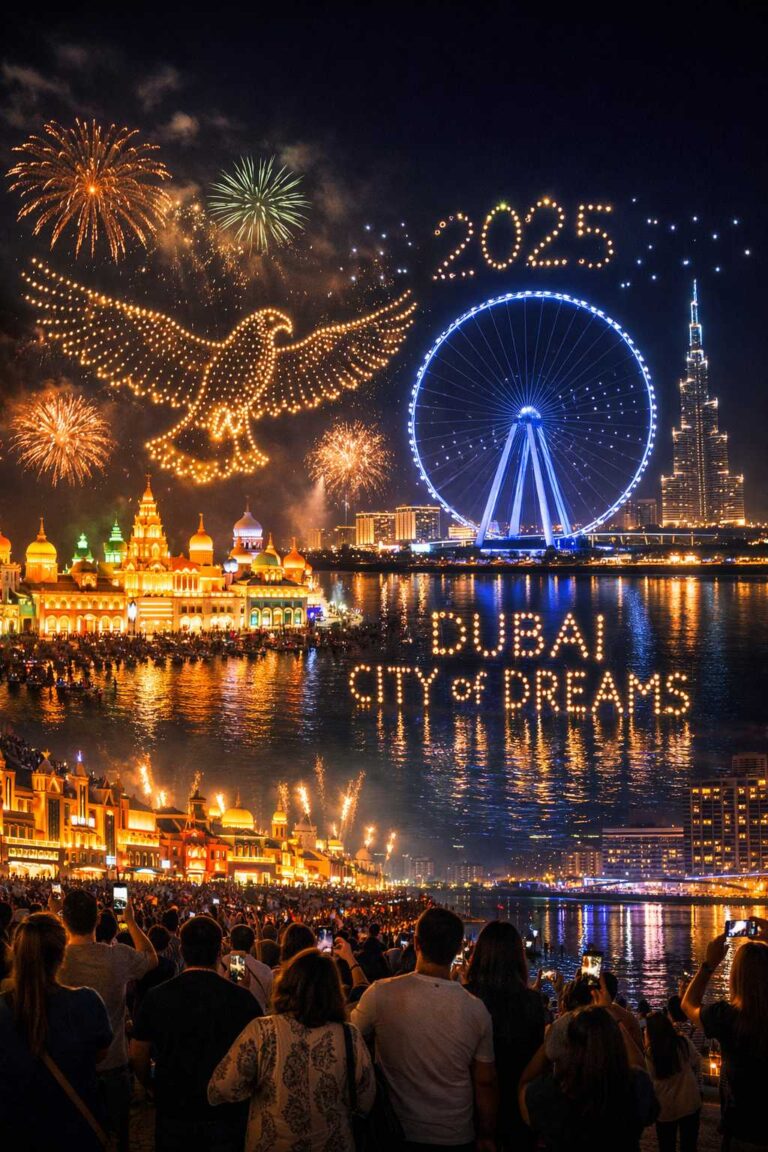 Dubai’s Night Sky Showdown: Global Village’s 3,000-Drone Spectacle and DSF’s Final “City of Dreams” Run — When and Where to Watch