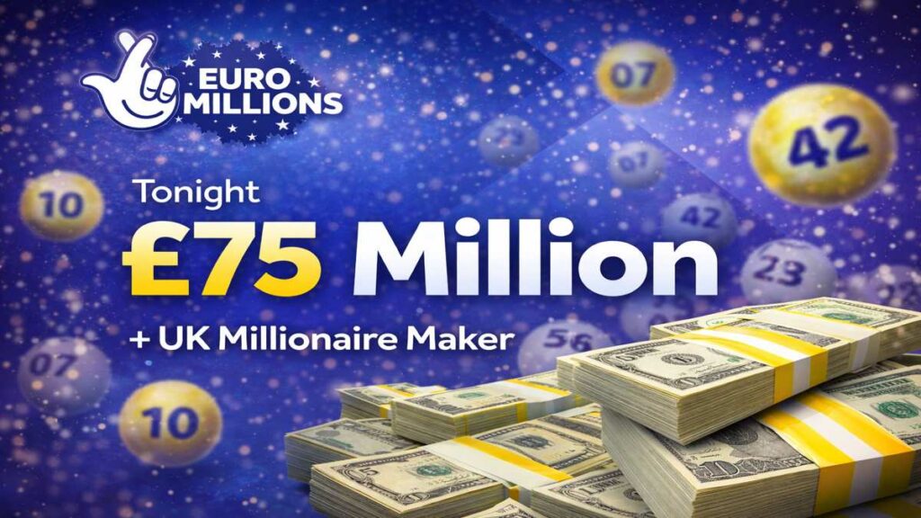 EuroMillions Winning Numbers Announced for Today’s £75 Million Draw