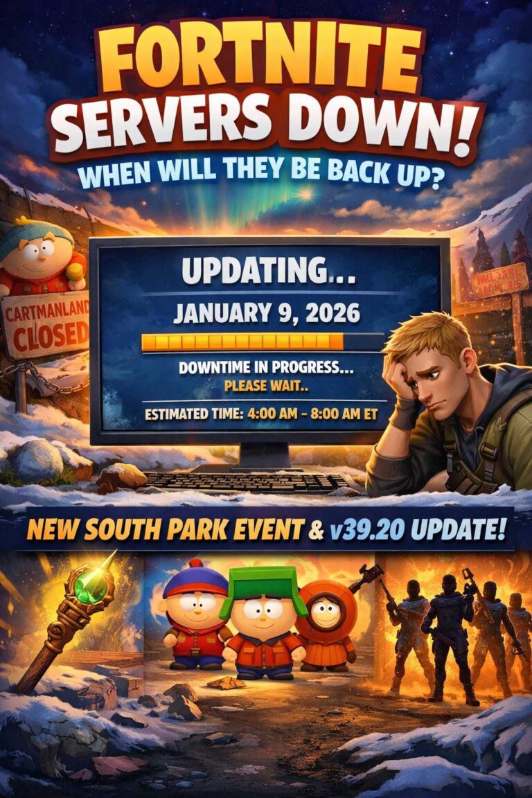 Fortnite Servers Down January 9: When They’ll Be Back Up (v39.20 Downtime Times + What’s New)