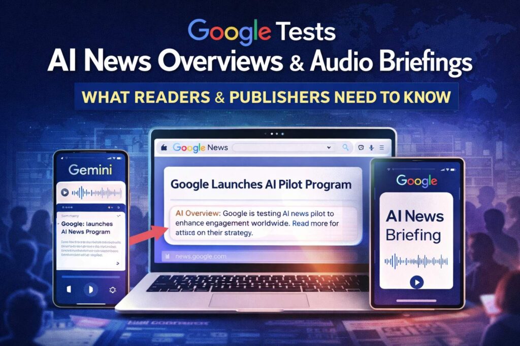 Google Tests AI News “Overviews” and Audio Briefings — What It Could Change for Readers and Publishers