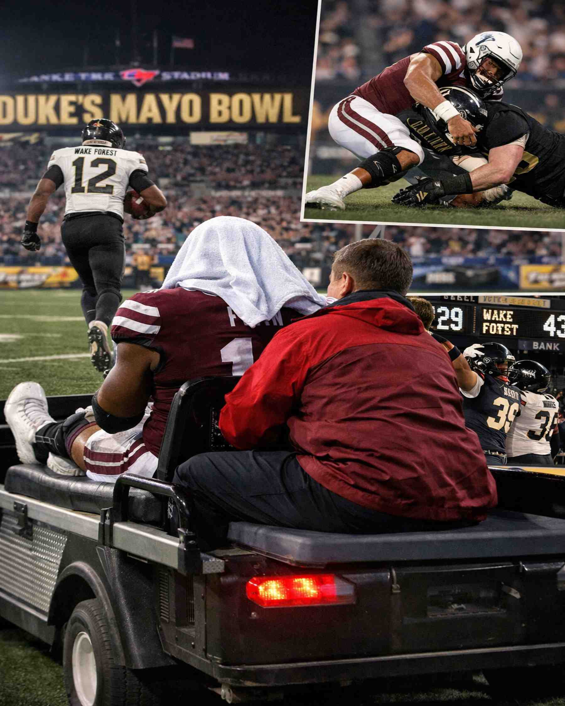 Duke’s Mayo Bowl quarterback injury update graphic