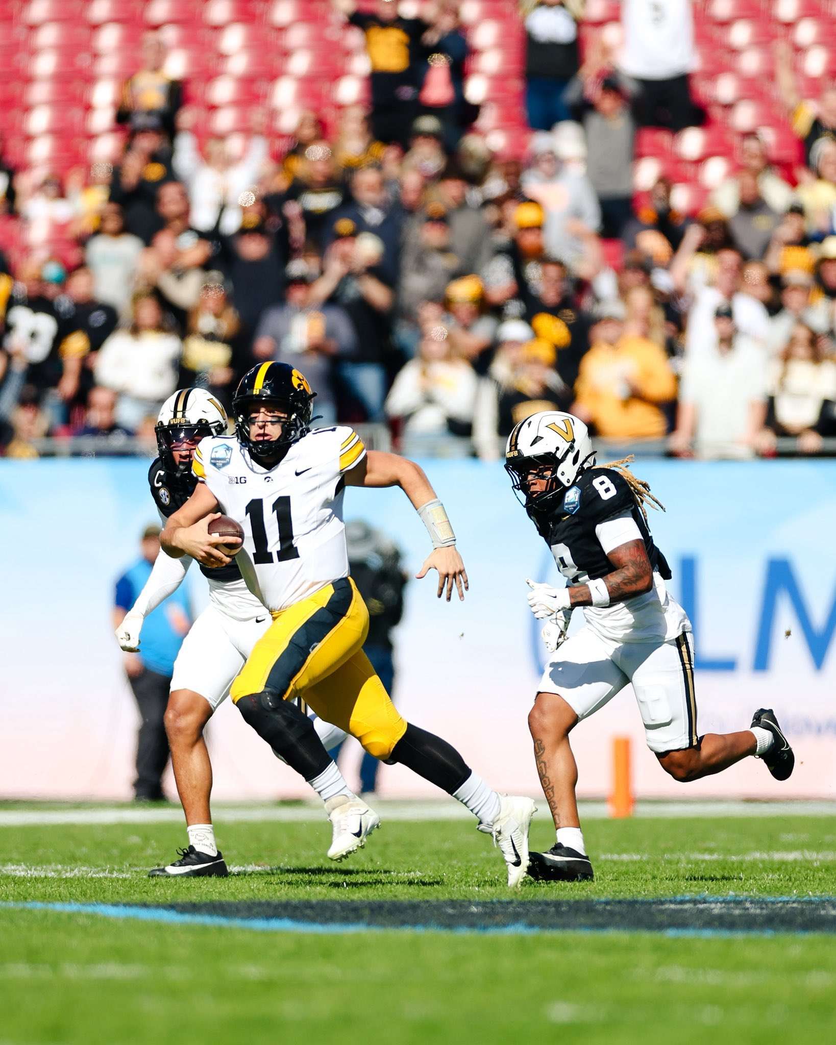 Iowa quarterback Mark Gronowski during the ReliaQuest Bowl against Vanderbilt