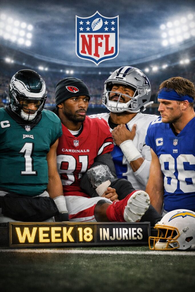 NFL Week 18 Injury Roundup: Eagles, Cardinals, Cowboys, Giants and Chargers Affected by Late-Season Absences