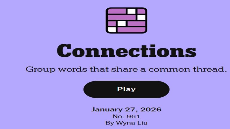 NYT Connections Today January 27, 2026 (Puzzle 961): Categories, Expert Hints, Answers
