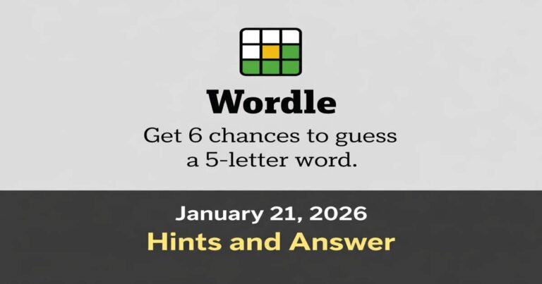 NYT Wordle Today January 21 2026: Hints, Answer and Difficulty