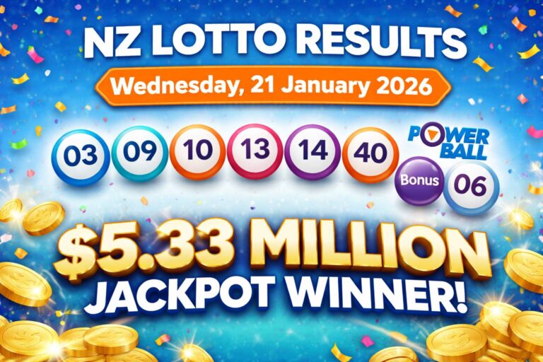 New Zealand Lotto results for Wednesday, 21 January 2026: one ticket lands the Powerball jackpot
