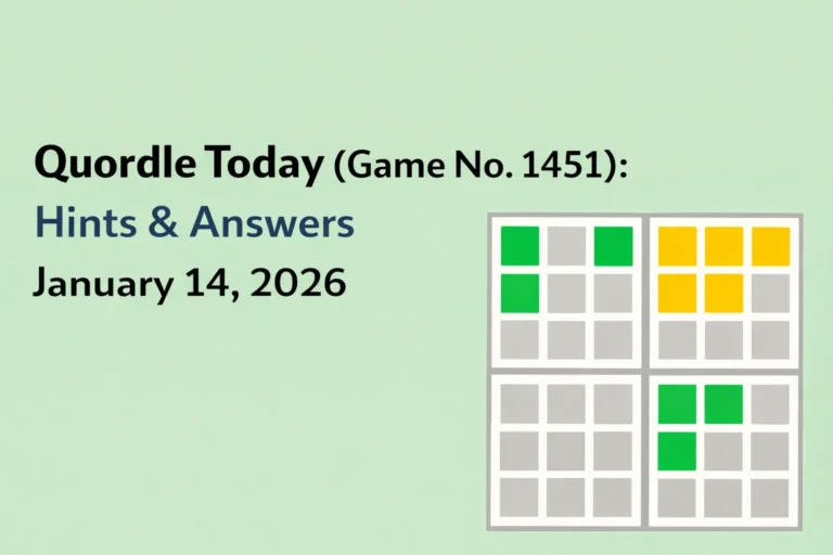 Quordle Today: Hints and Answers (January 14, 2026)