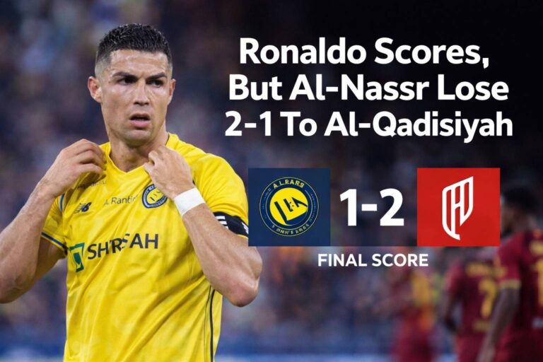 Cristiano Ronaldo Scores, But Al-Nassr Lose 2-1 to Al-Qadisiyah