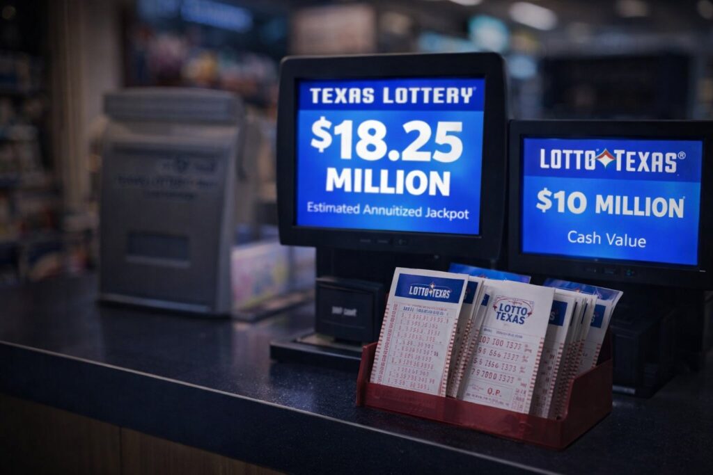 Texas Lottery Draw Tonight at 10:12 PM — Jackpot Hits $18.25 Million