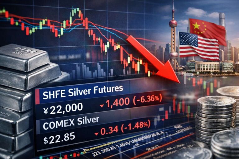 SHFE silver futures slide as open interest drops, COMEX vs Shanghai silver market comparison