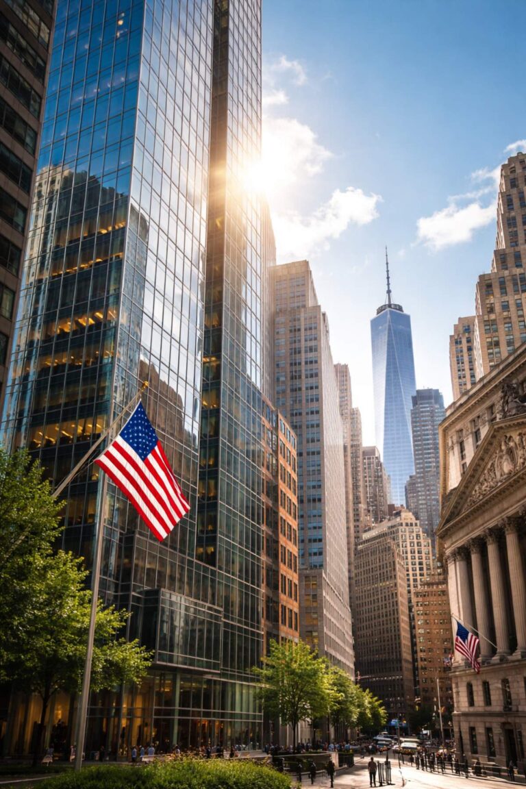 US stock market rally lifts financial shares during New York trading