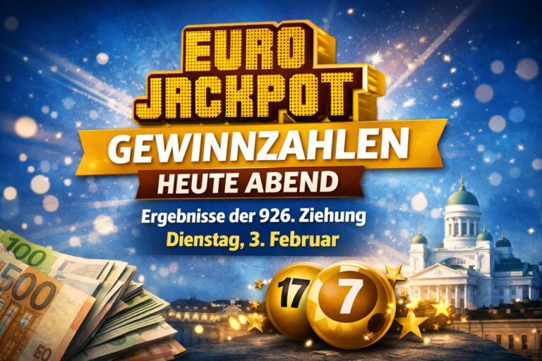 EuroJackpot Gewinnzahlen heute Abend – 926. Ziehung (3. Februar)