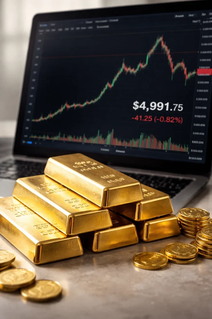 Gold Price Falls Below $5,000 After US Inflation Data Boosts Rate Cut Hopes