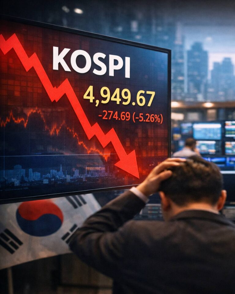 KOSPI index plunges more than 5% amid heavy tech selling in South Korea