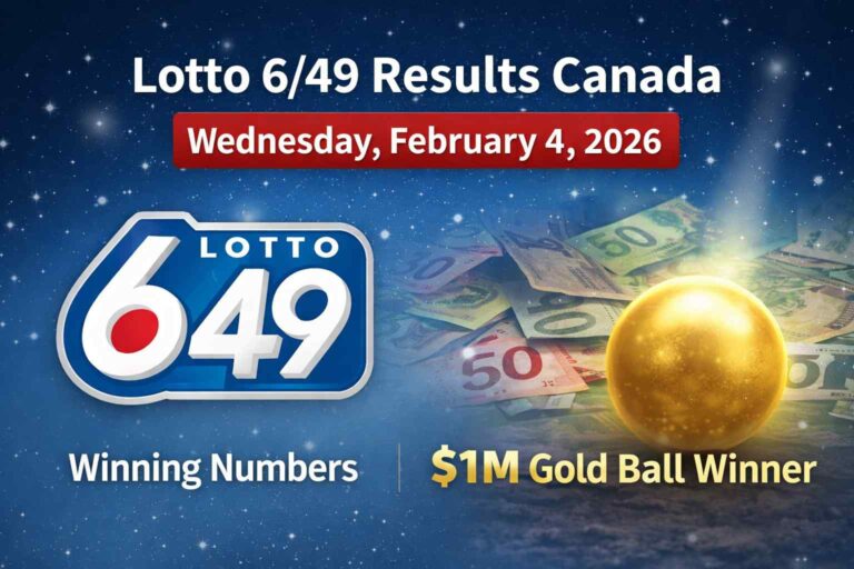 Lotto 6/49 results Canada Feb 4 202