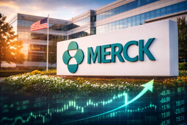 Merck headquarters as shares rise following strong Q4 earnings
