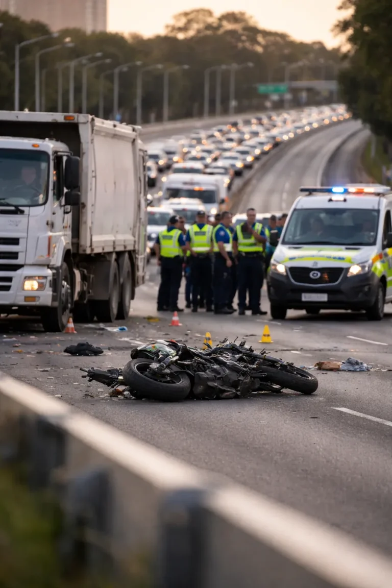 Mitchell Freeway Crash in Perth Leaves Motorcyclist Seriously Injured After Truck Collision