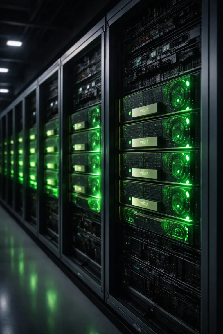 Nvidia AI data center servers powering high-performance GPUs ahead of earnings report as stock trades near $190