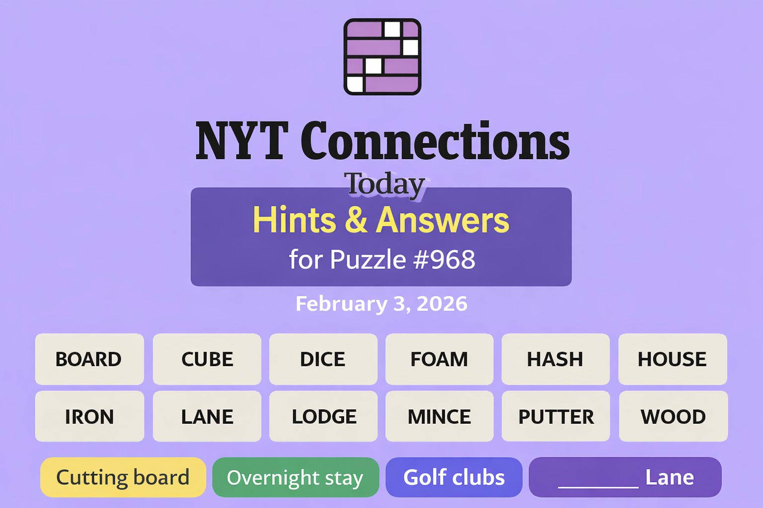 NYT Connections Today Feb 3 2026 Hints And Answers For Puzzle 968 nyt-connections-today-feb-3-2026-hints-and-answers-for-puzzle-968