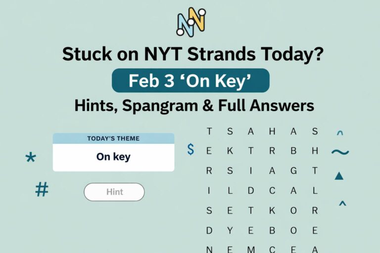 NYT Strands Feb 3: Stuck on “On Key”? Hints, Spangram & Answers
