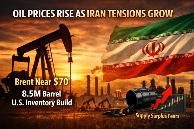 Oil Prices Climb Toward $70 as Iran Tensions Offset 8.5M Barrel US Inventory Build