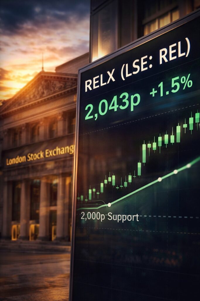 RELX Share Price Today (LSE: REL) Rebounds Near 2,000p Support as FTSE 100 Investors Step In