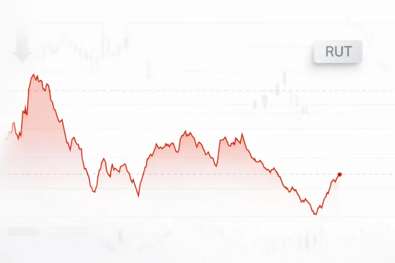 “Russell 2000 index chart showing small-cap stocks sliding during intraday trade”