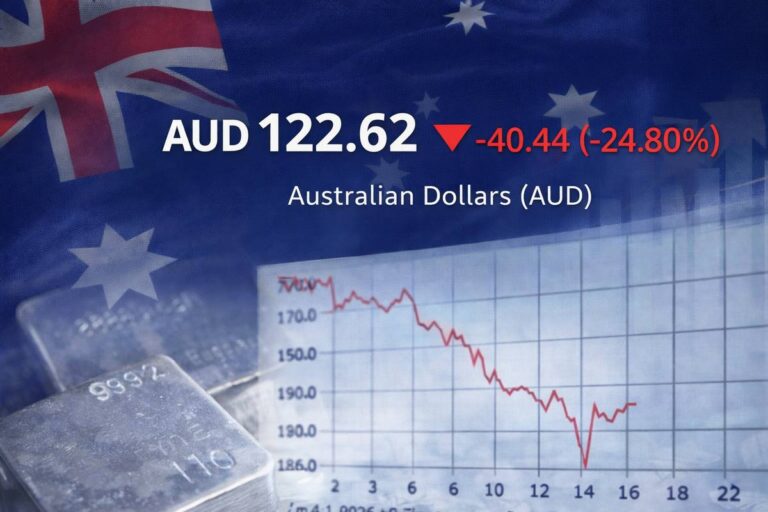 Silver price in Australia shown in Australian dollars with price chart on February 1, 2026