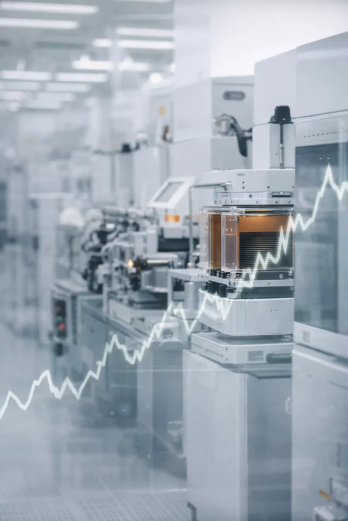 SK Hynix semiconductor fabrication facility symbolizing AI memory chip production and stock surge