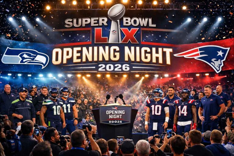 Super Bowl Opening Night 2026 as Seahawks and Patriots take the stage during Super Bowl week
