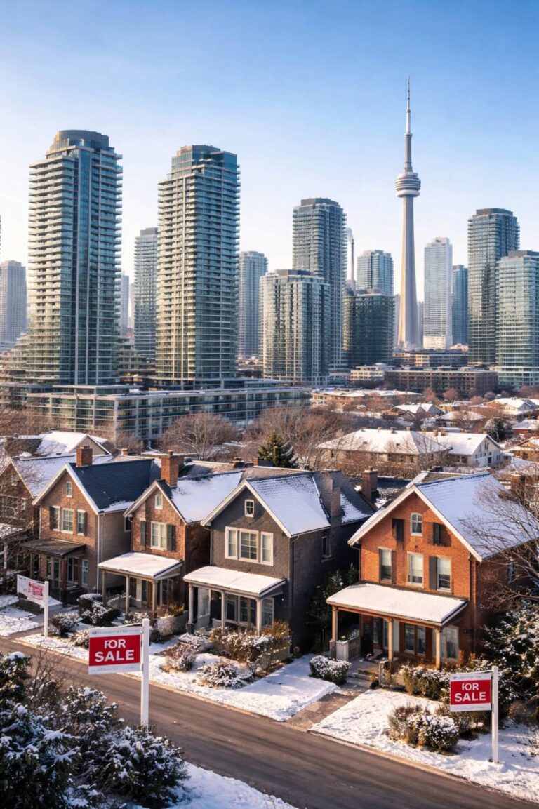 Toronto real estate market with homes and condos in downtown Toronto