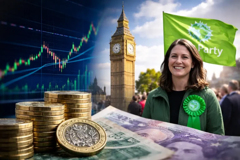 Pound Falls Below $1.35 After Green Party By-Election Shock as FTSE 100 Hits Record, Gilts Steady