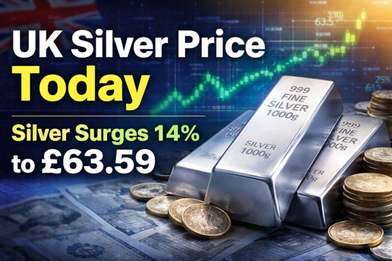 UK silver price today as silver surges 14 percent to £63.59 per ounce in early trade