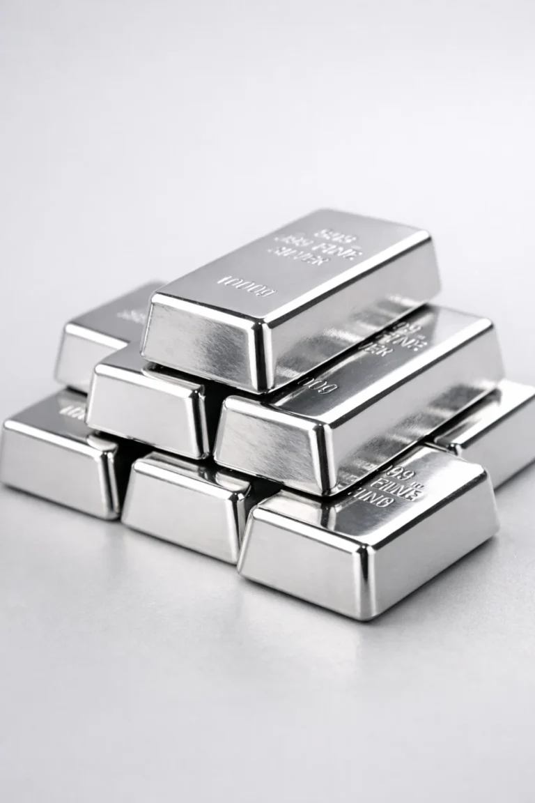 Silver Coins Stacked