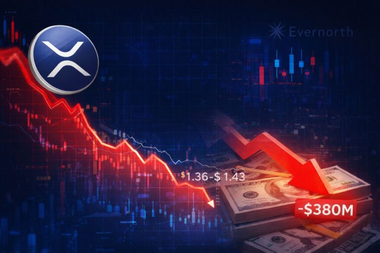 XRP price chart showing sharp decline amid broader crypto market sell-off